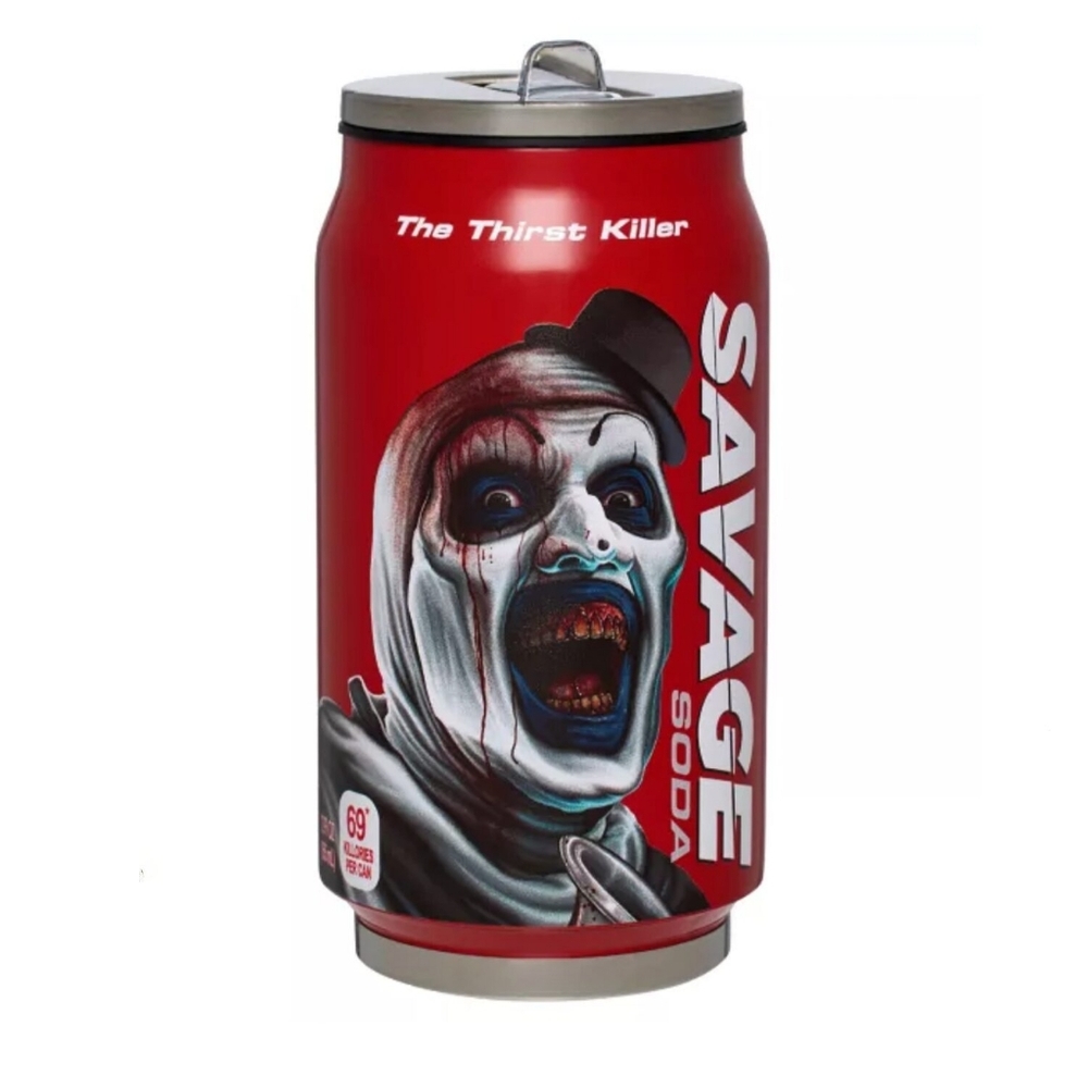 Terrifier Art the Clown Savage Horror Soda Can with Straw